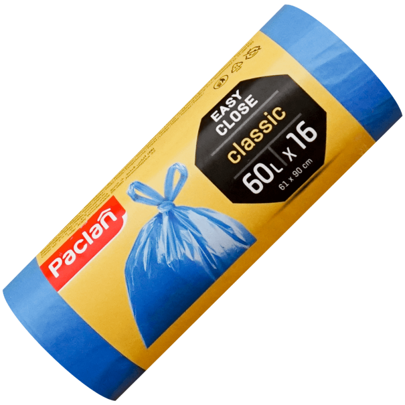 Saci menajeri 60 l cu mânere Paclan Classic Easy Close 16 buc